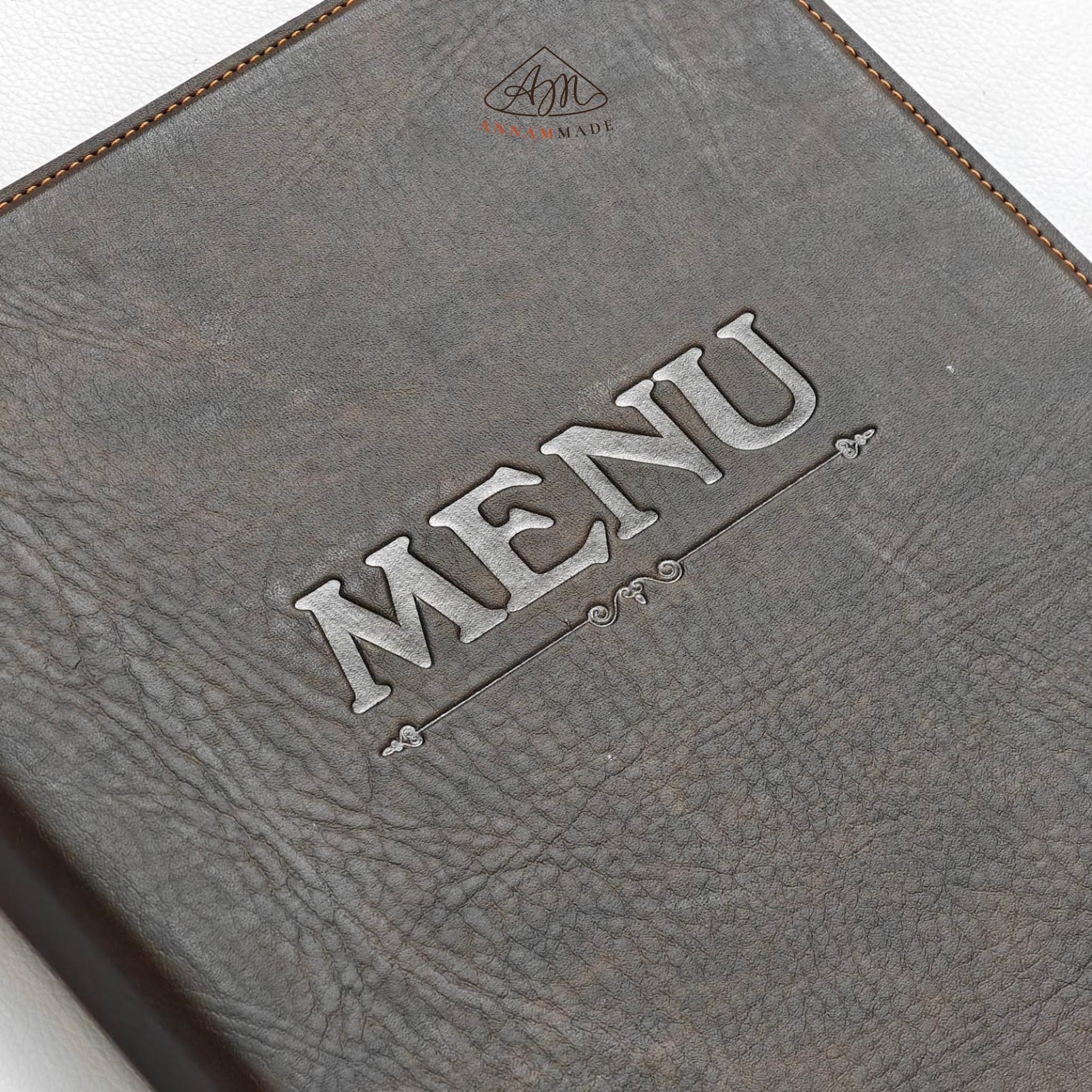 A4 Leather Ring-Binder Menu — Tan or Chestnut
