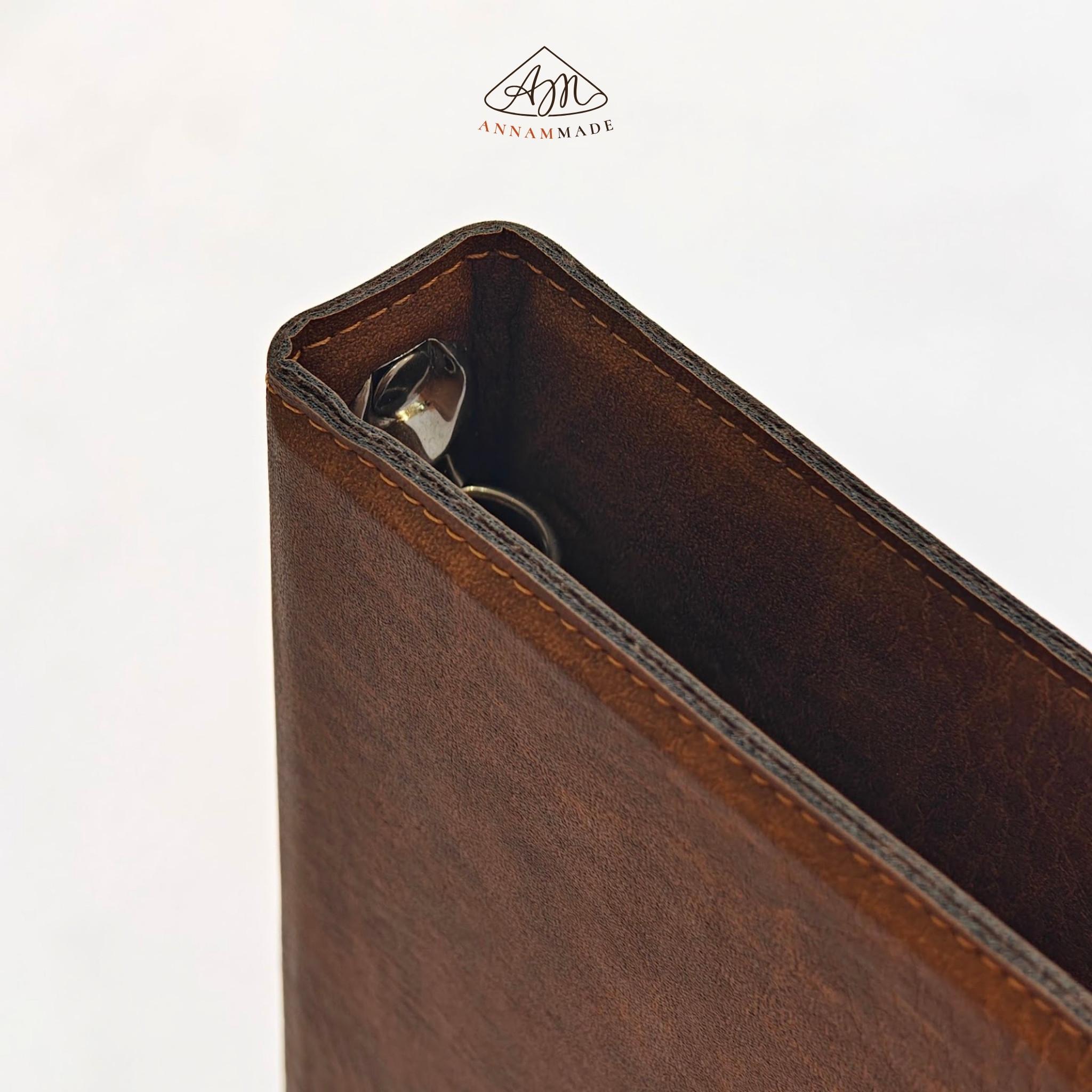 A4 Leather Ring-Binder Menu — Tan or Chestnut