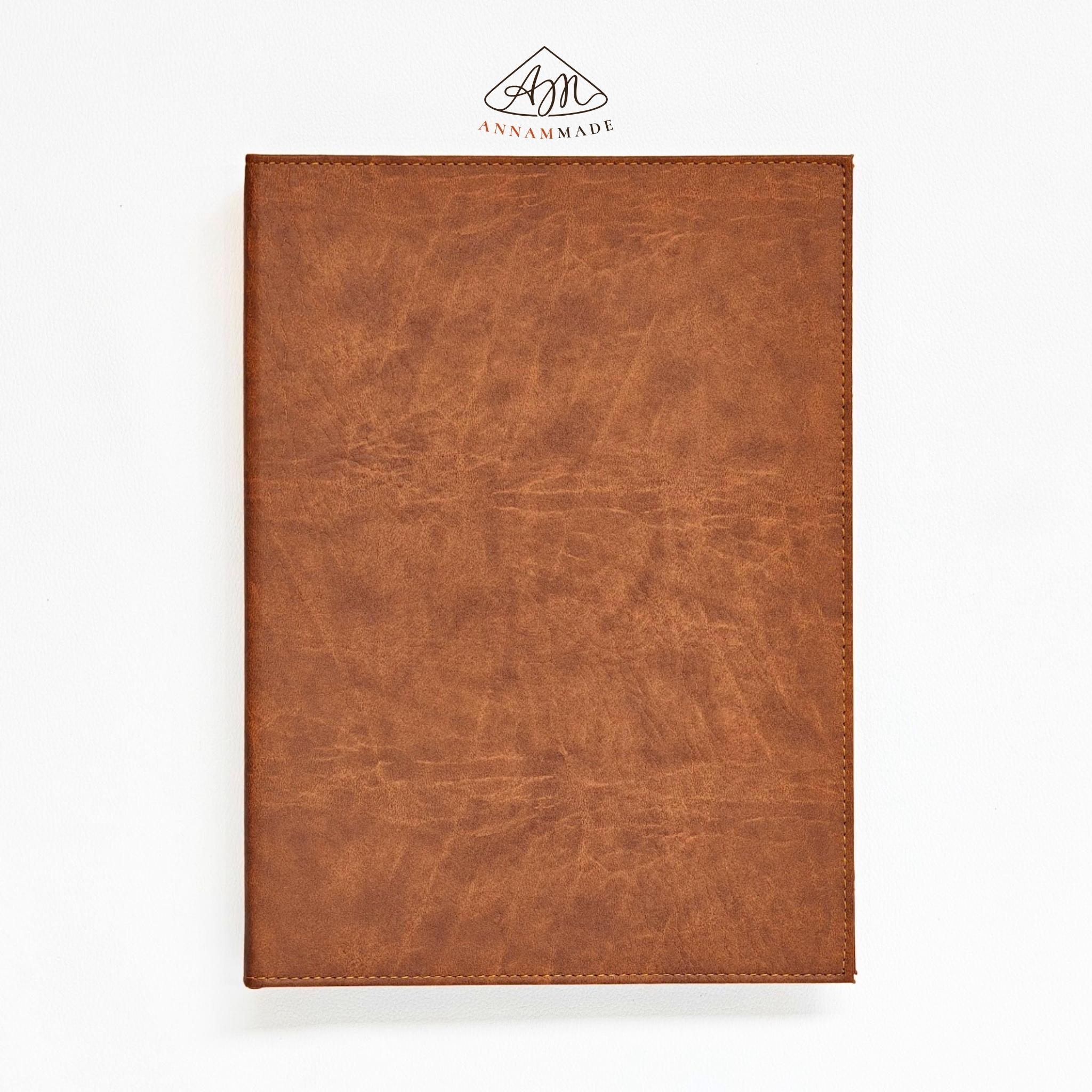 A4 Leather 3-Ring Binder — Documents & Menus