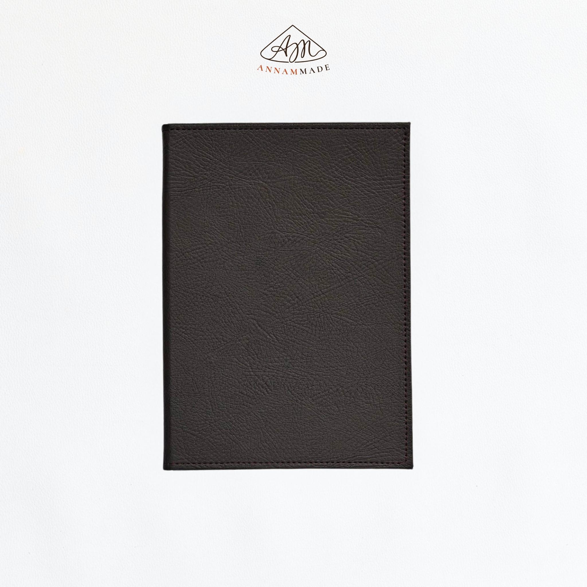 A5 Leather Menu Cover — Two-Panel, Dark Brown