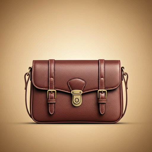 Mahogany leather crossbody bag with brass hardware