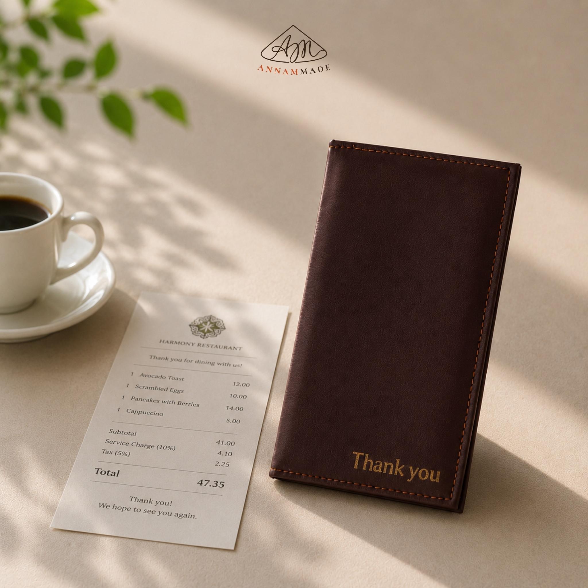 Leather Bill Presenter 11×20 cm — Restaurant & Cafe