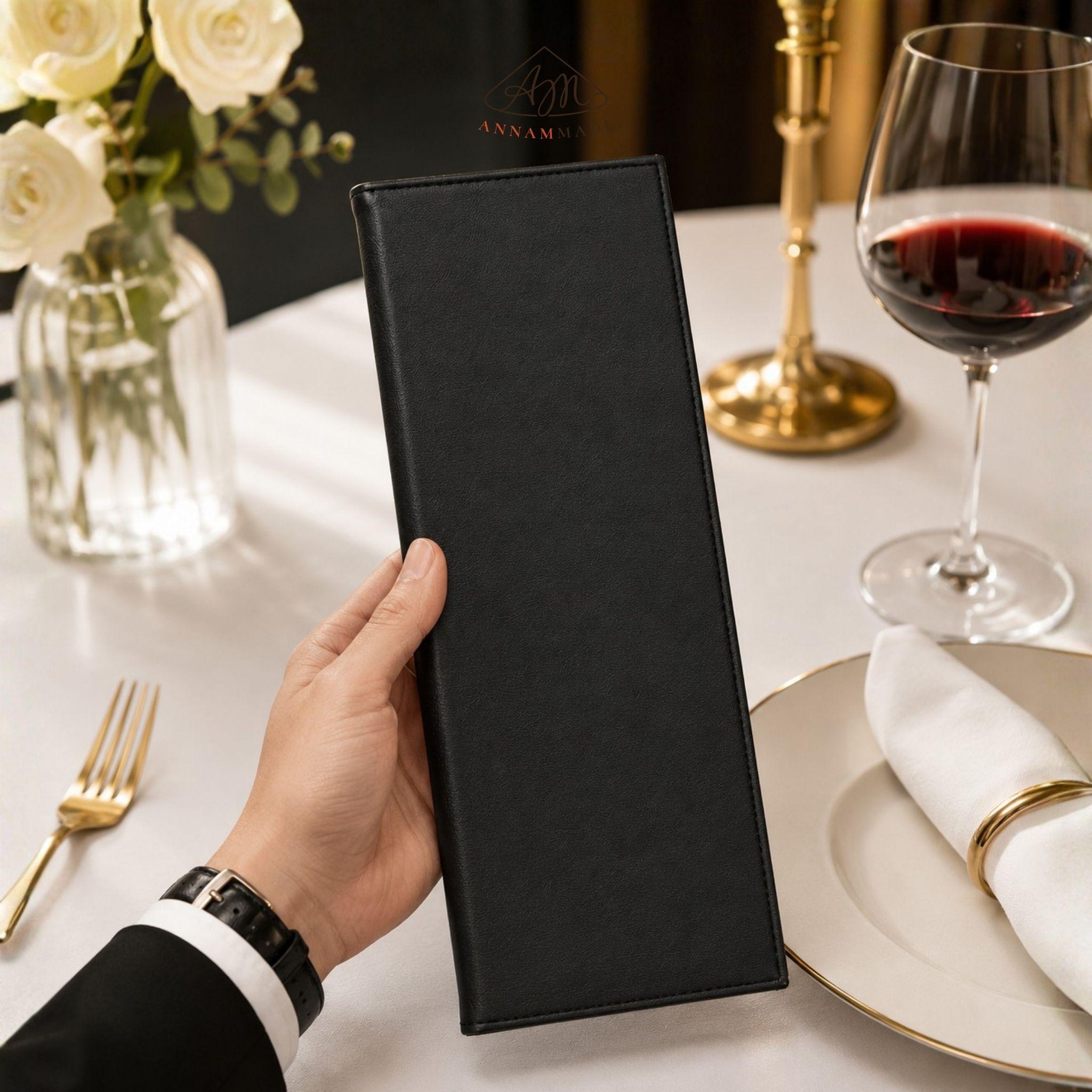 Leather Wine List Cover 12×32 cm — Bar, Pub & Lounge