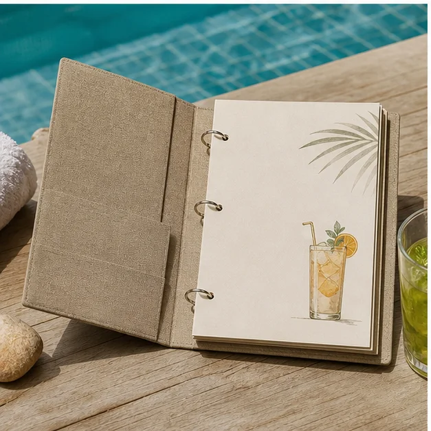 Ruột menu đồ uống khách sạn bằng giấy bột đá