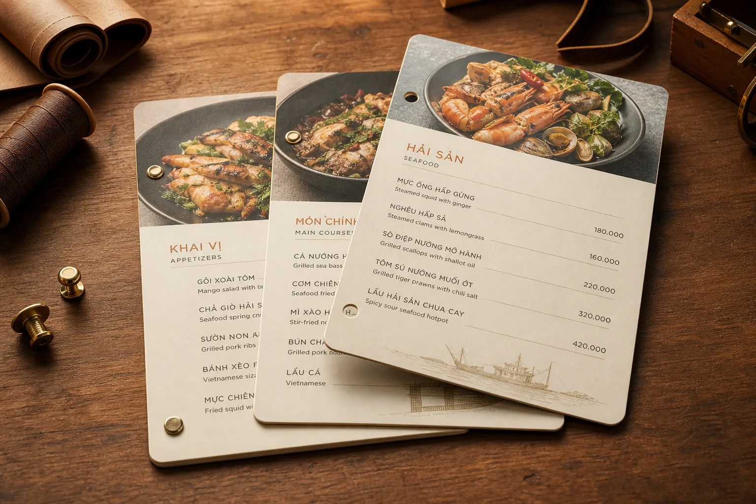 Ruột menu nhựa PVC