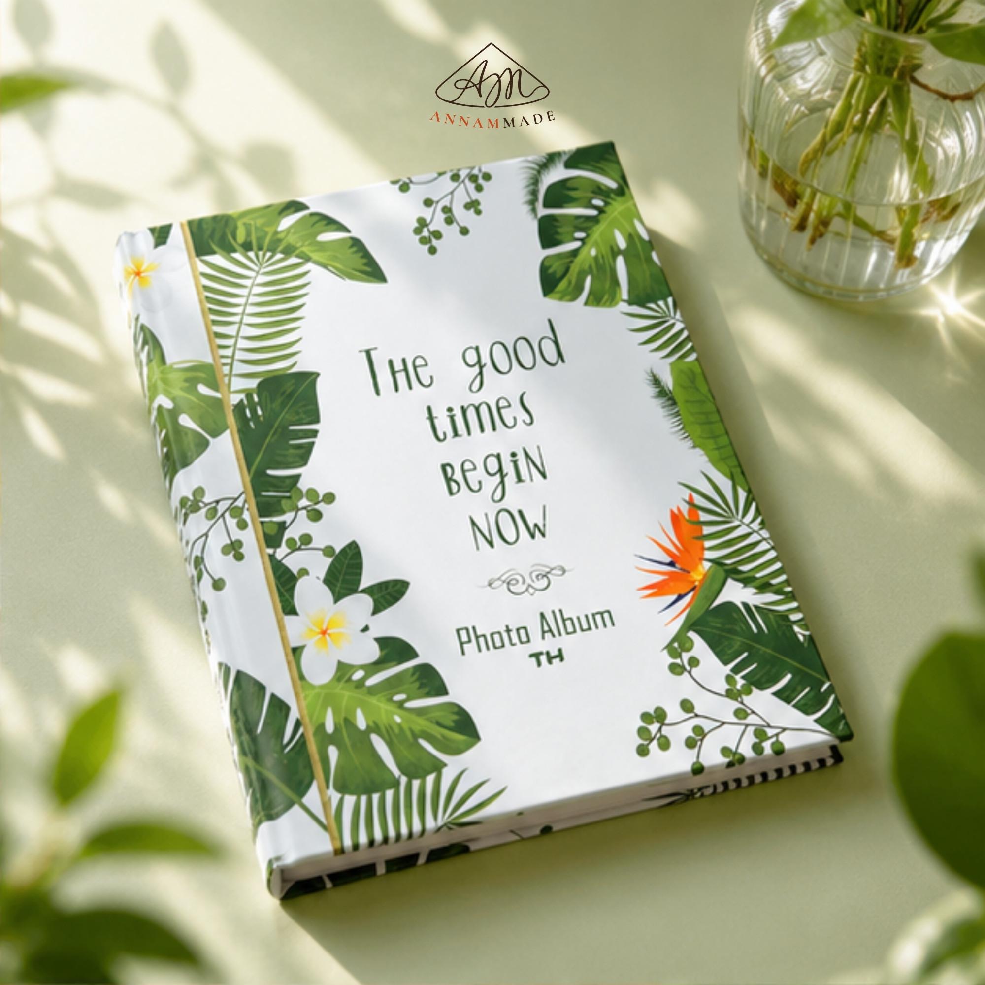 Tropical Leaf Hardcover Photo Album 13×18 cm — 40 to 400 Photos